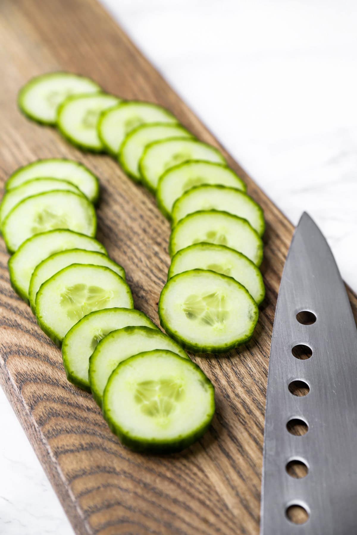 sliced cucumber