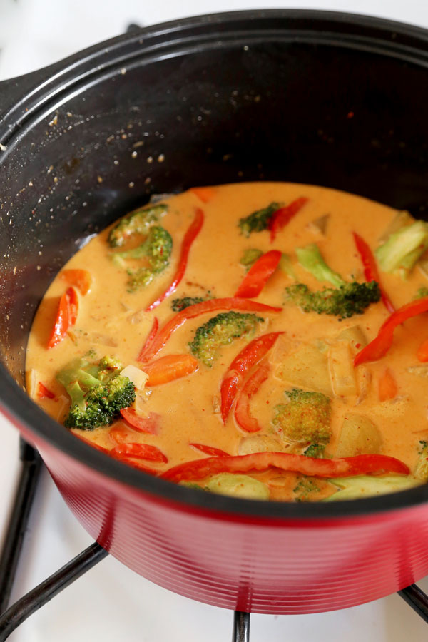 coconut curry in a pot