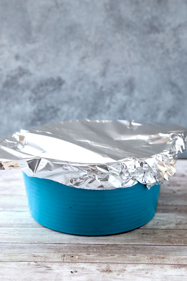 pot covered with foil