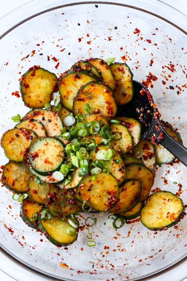 ingredients for Korean cucumber salad