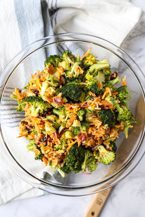 Bowl of broccoli sald