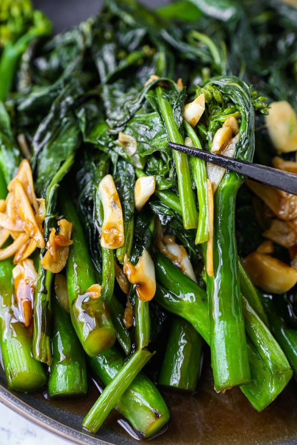 Chinese broccoli with garlic and oyster sauce