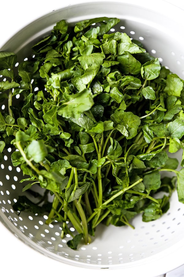 fresh watercress leaves