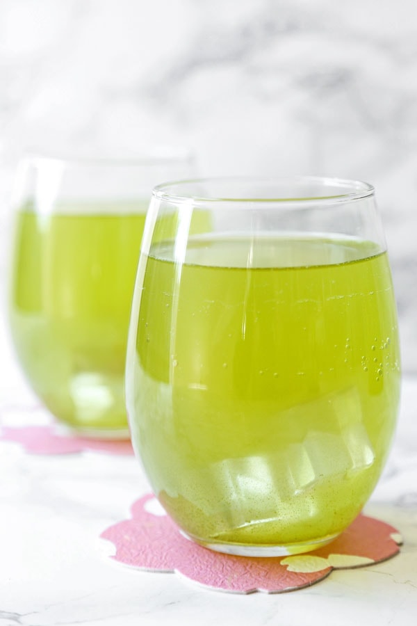 glass of matcha iced tea