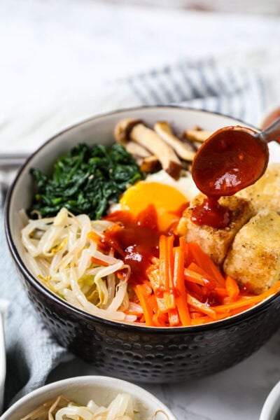 tofu bibimbap bowl