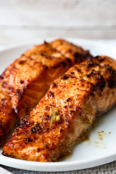 Ginger Garlic Air Fryer Salmon | Pickled Plum