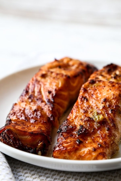 Ginger Garlic Air Fryer Salmon | Pickled Plum