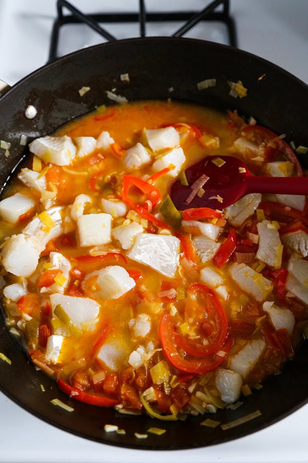 making fish stew in a pot | pickledplum.com