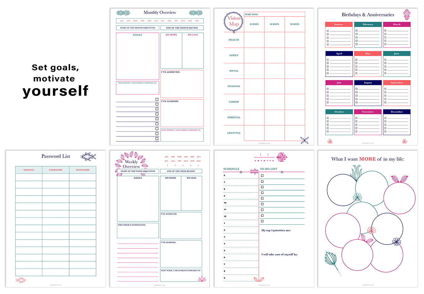 Deluxe Life Planner Printables   FREE Printable Recipe Binder Pickled