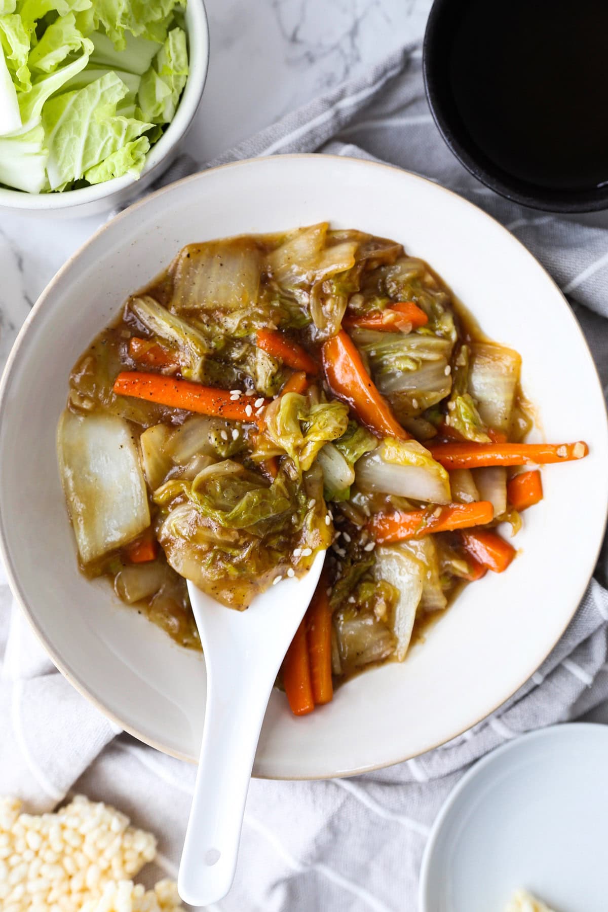 napa cabbage stir fry with oyster sauce