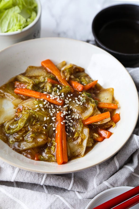 Chinese Restaurant Style Stir Fried Napa Cabbage