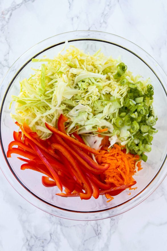 ingredients for Asian slaw
