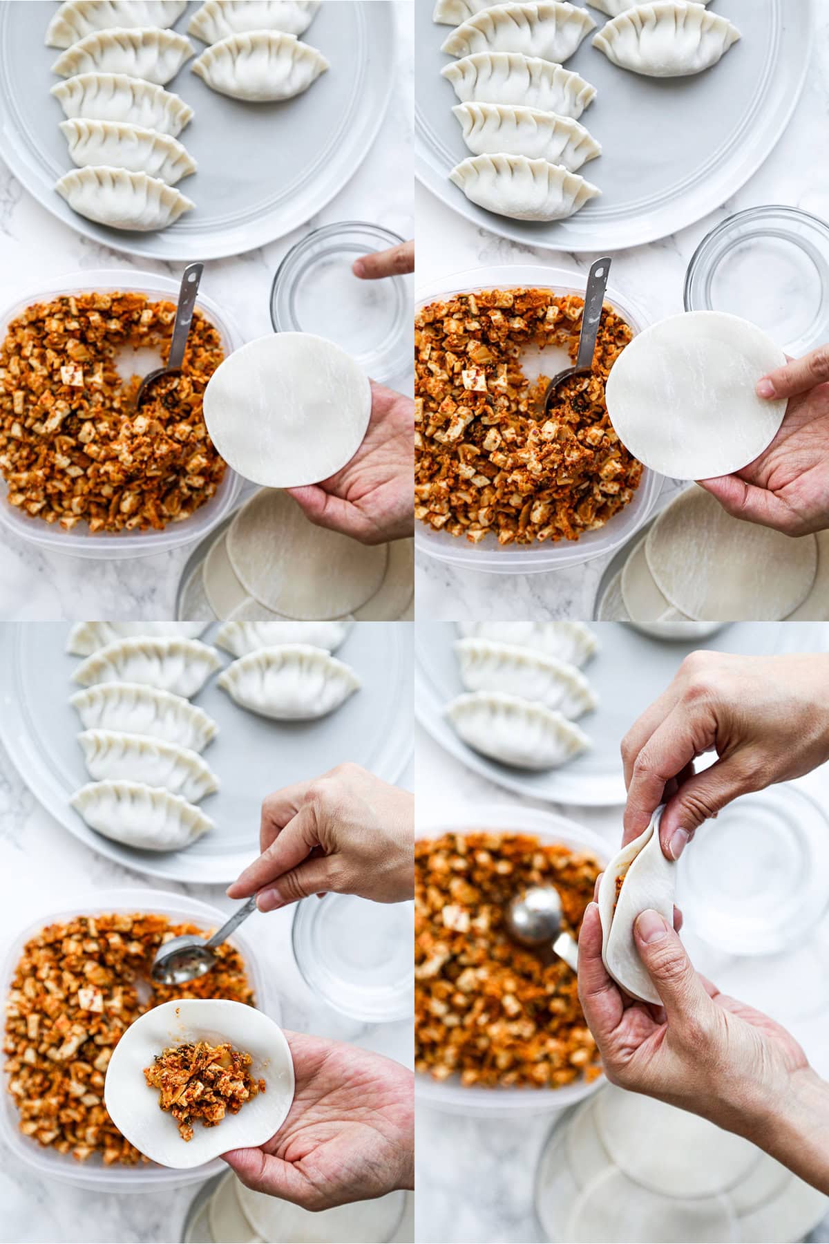 Kimchi Tofu Mandu (Korean Dumplings. 만두) Pickled Plum