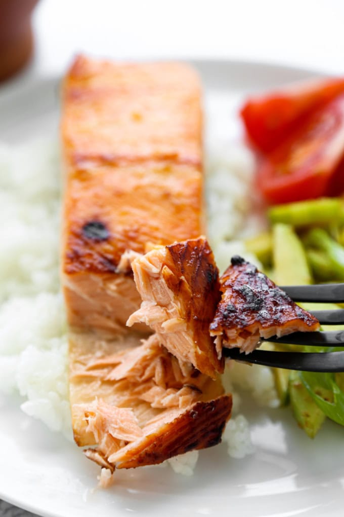 Tender and moist miso salmon