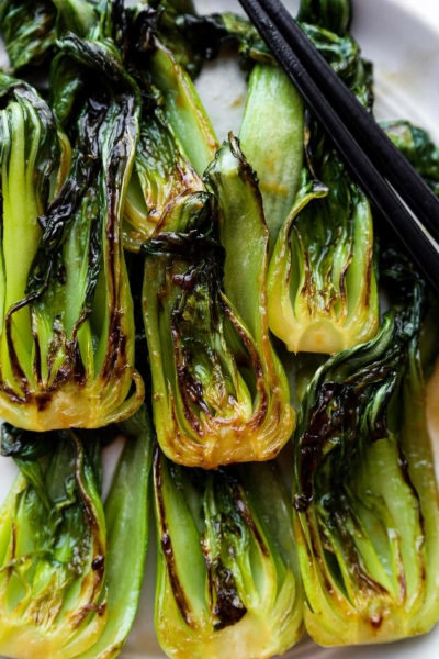 Grilled bok choy