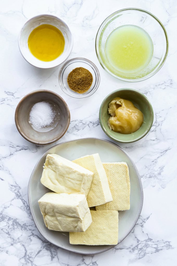 Ingredients for tofu marinade