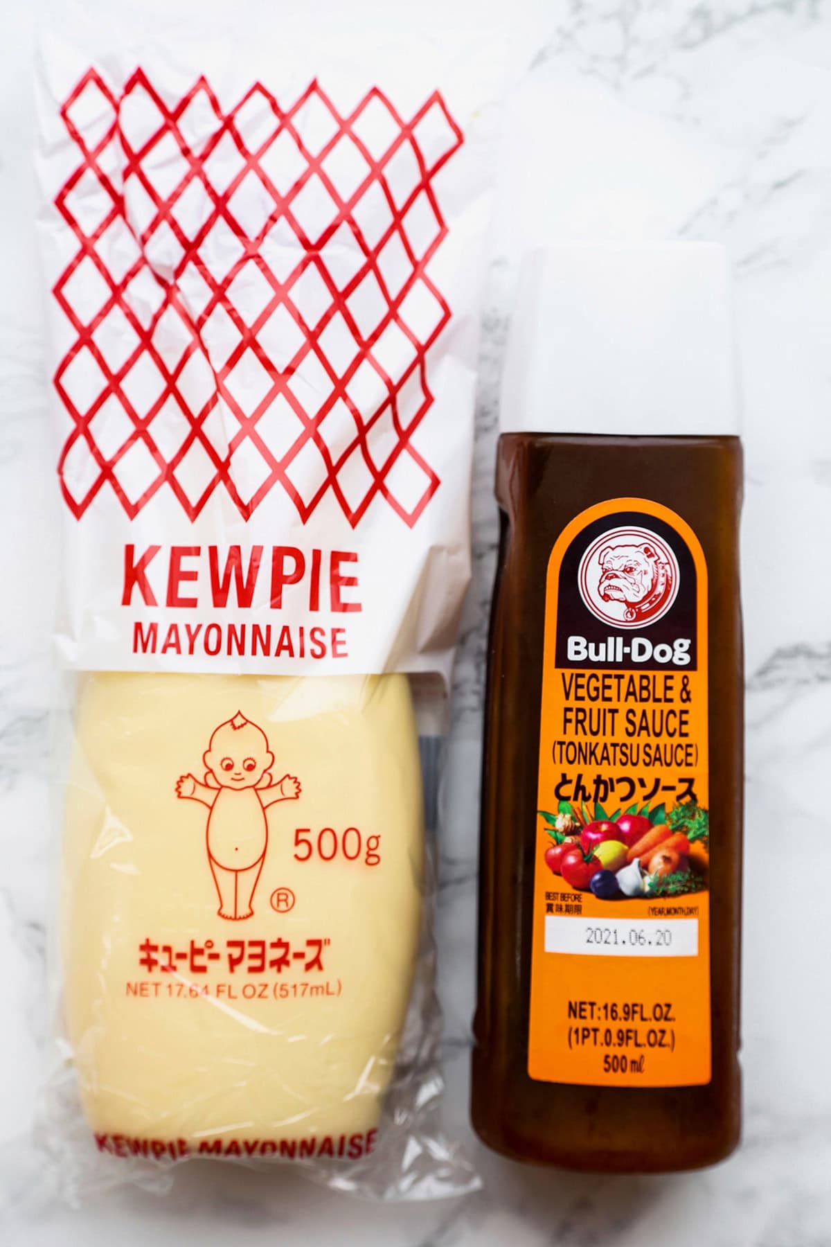 kewpie mayo and tonkatsu sauce