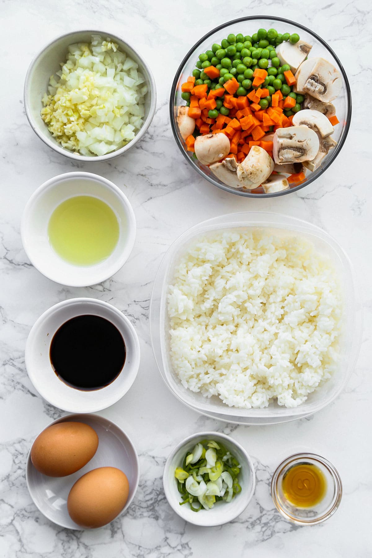 vegetables rice and seasonings