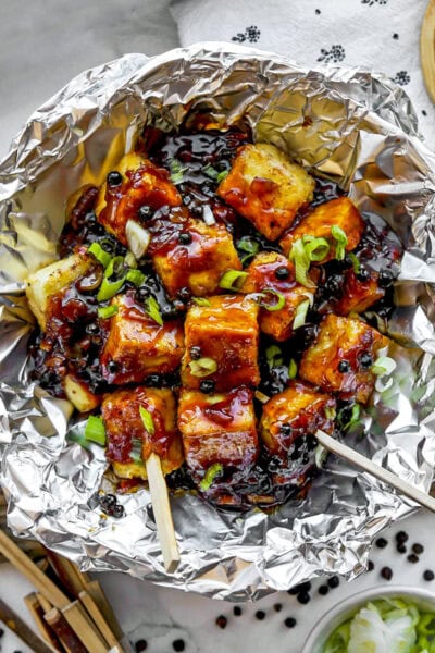 baked tofu with black pepper sauce