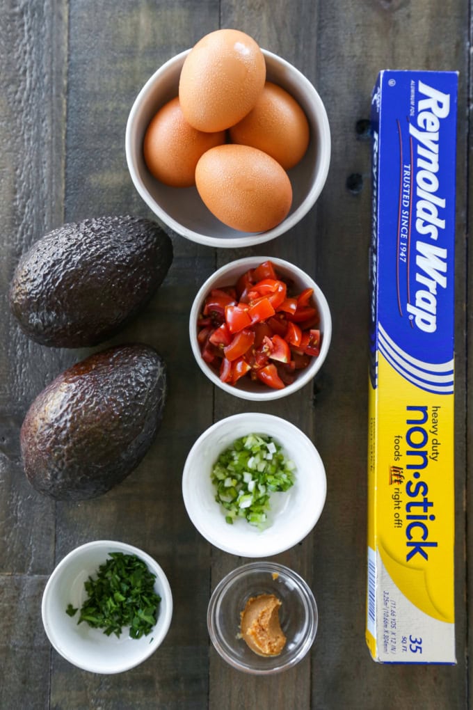 Ingredients for avocado boats