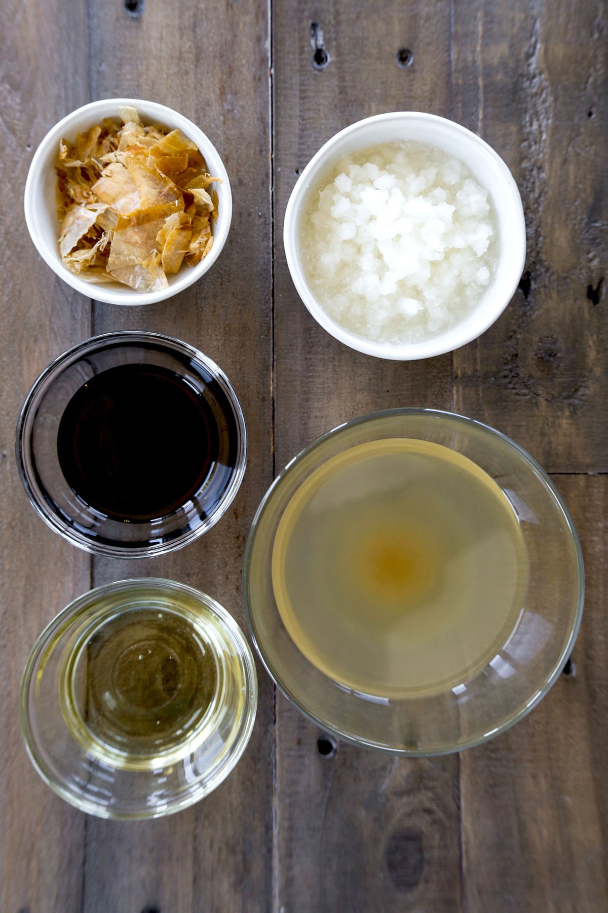 bonito flakes, daikon, broth, soy sauce