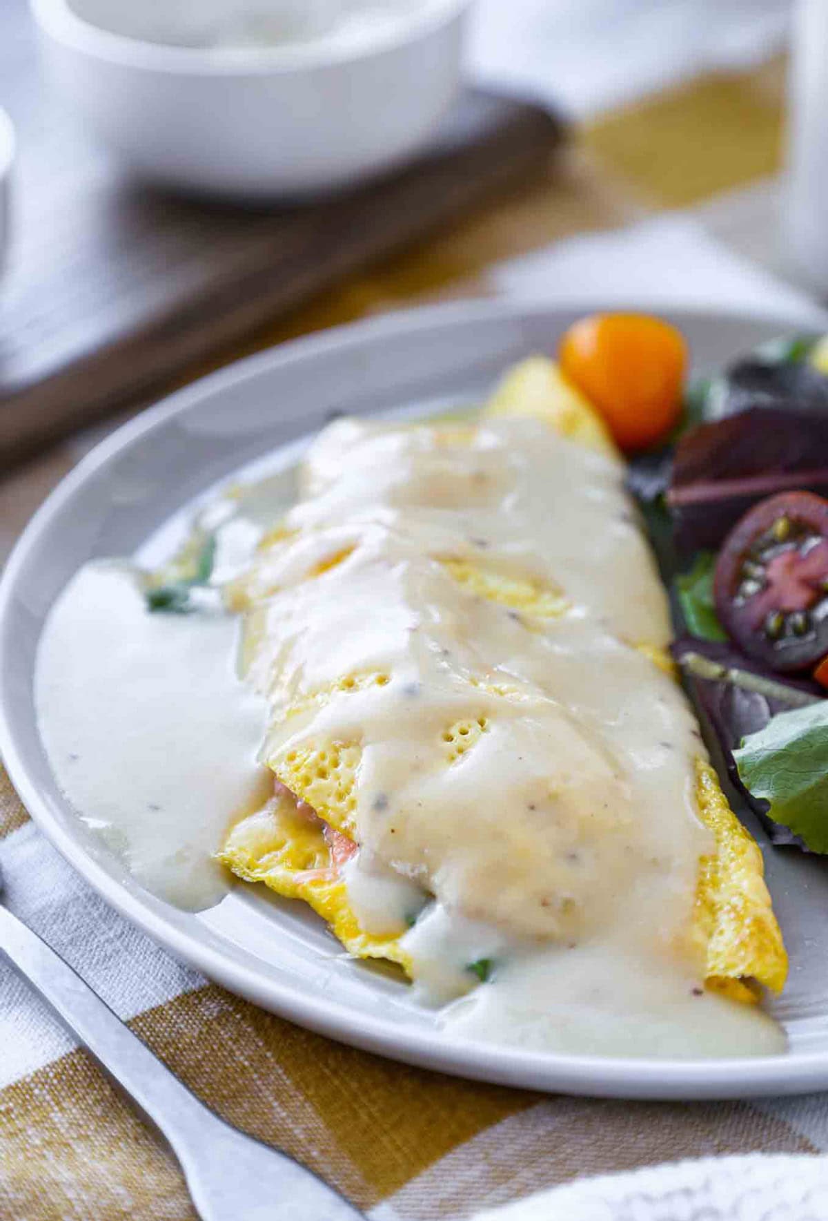 Easy 2-Ingredient French Omelette with Dairy Free Cream Cheese