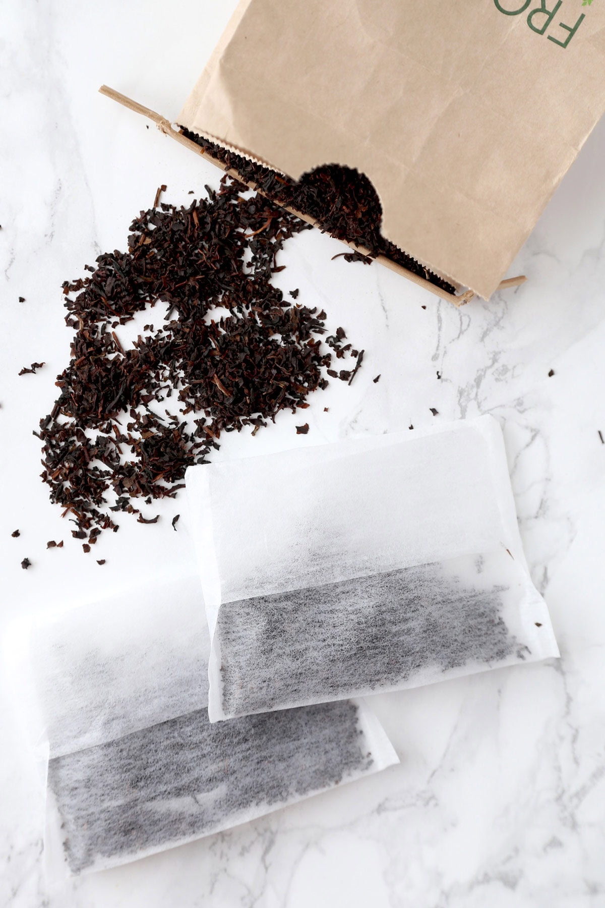 loose tea leaves with tea bags