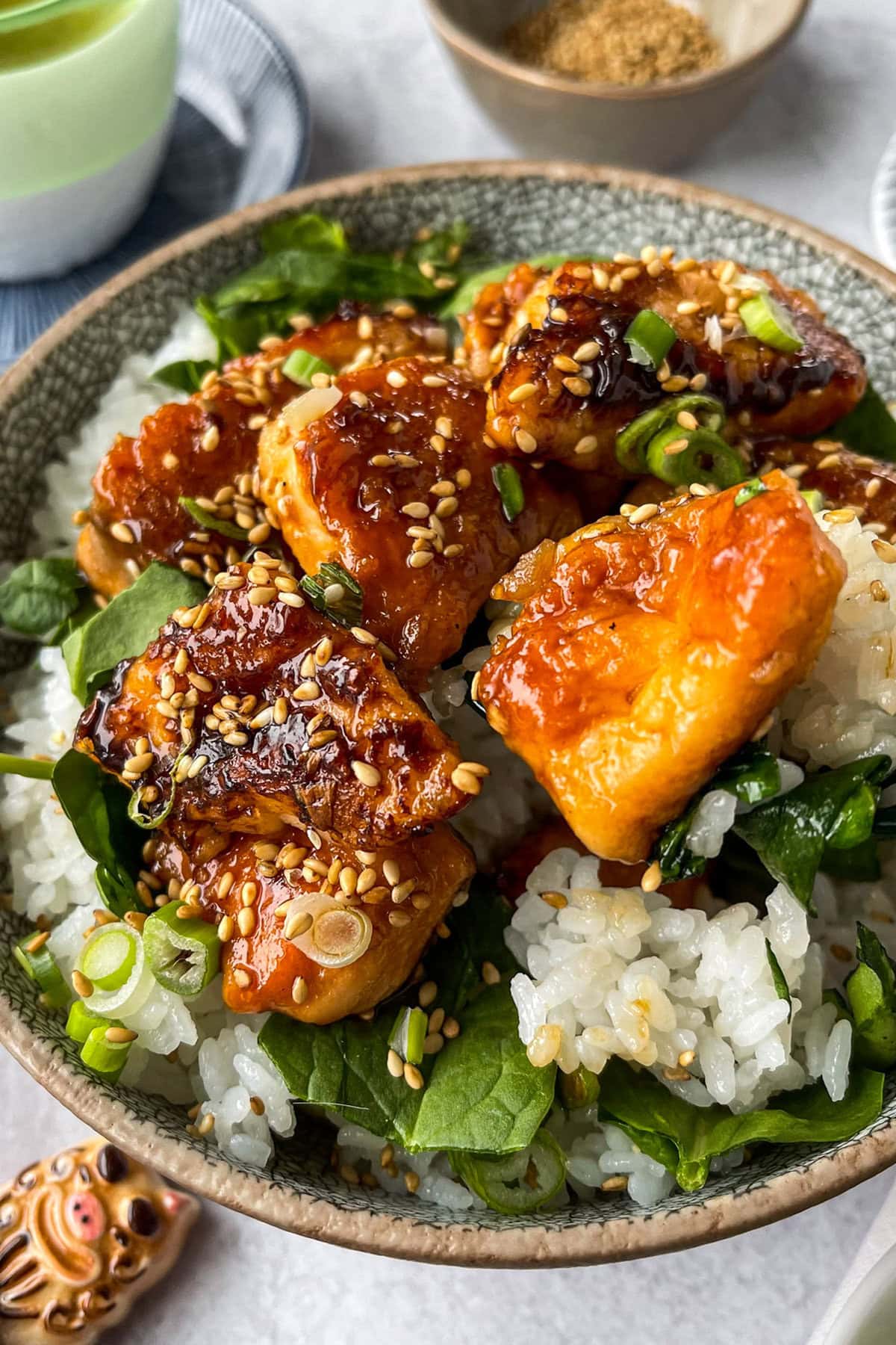 Salmon Teriyaki Donburi (丼) Pickled Plum Easy Asian Recipes