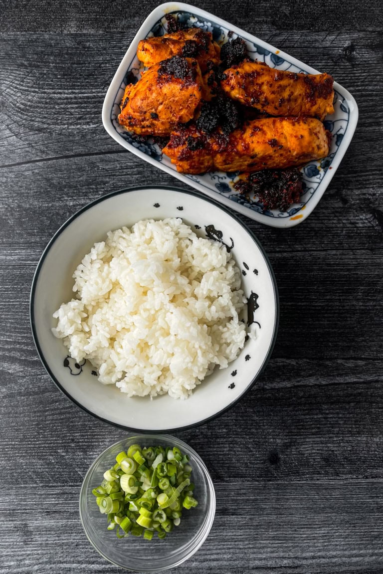 Korean Style Fish Donburi Bowl Pickled Plum Easy Asian Recipes