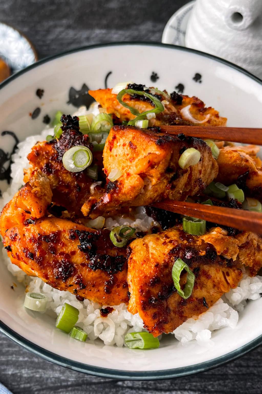 Korean Style Fish Donburi Bowl Pickled Plum Easy Asian Recipes