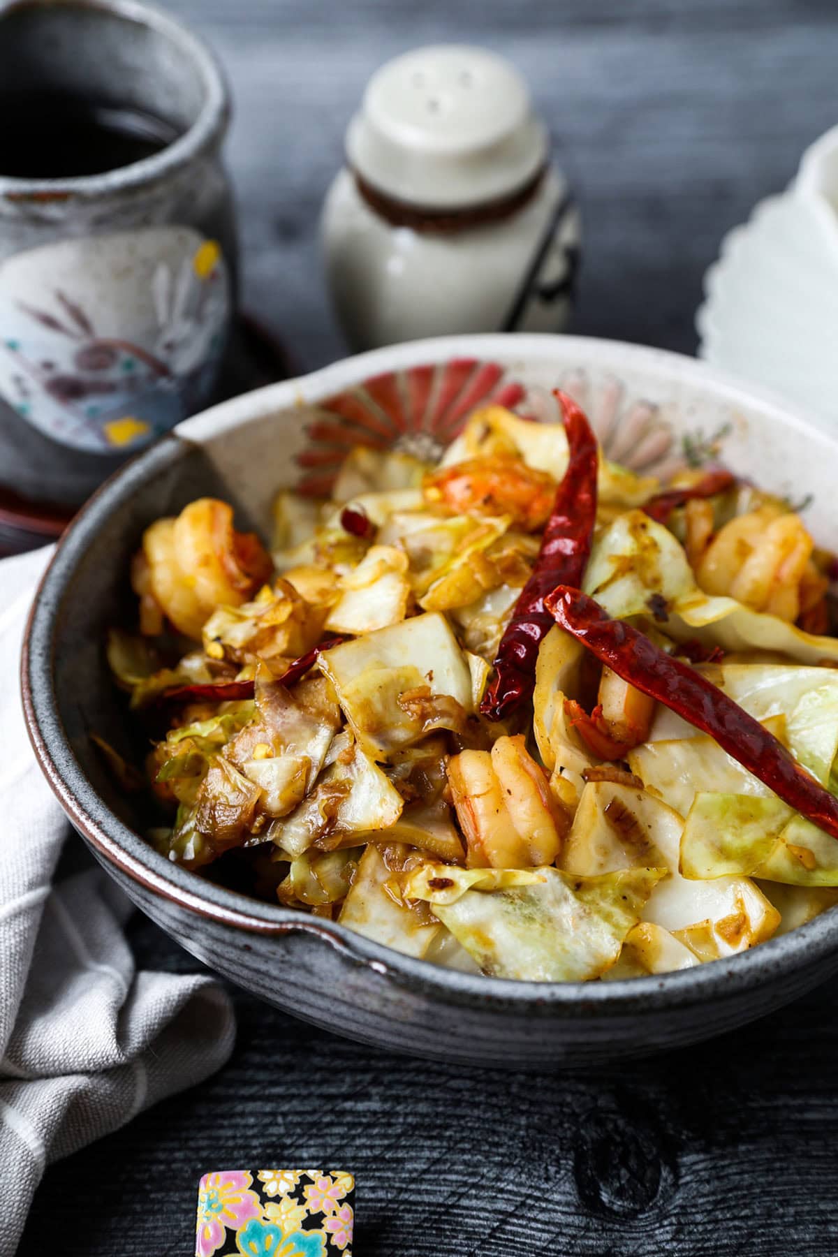 Cabbage stir fry with shrimp