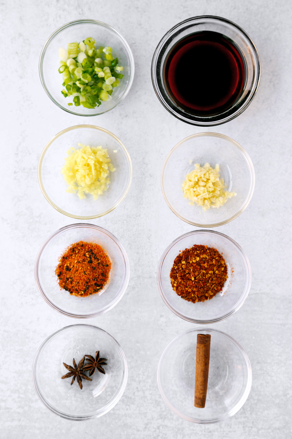 Ingredients for chili oil (rayu)