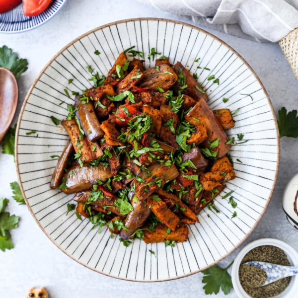 tomato eggplant stir fry