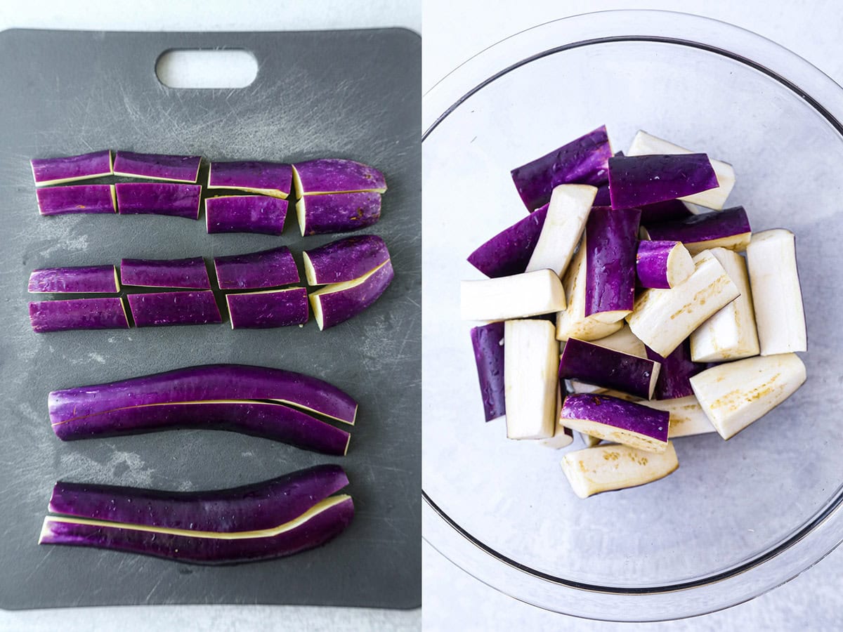 Sliced eggplant