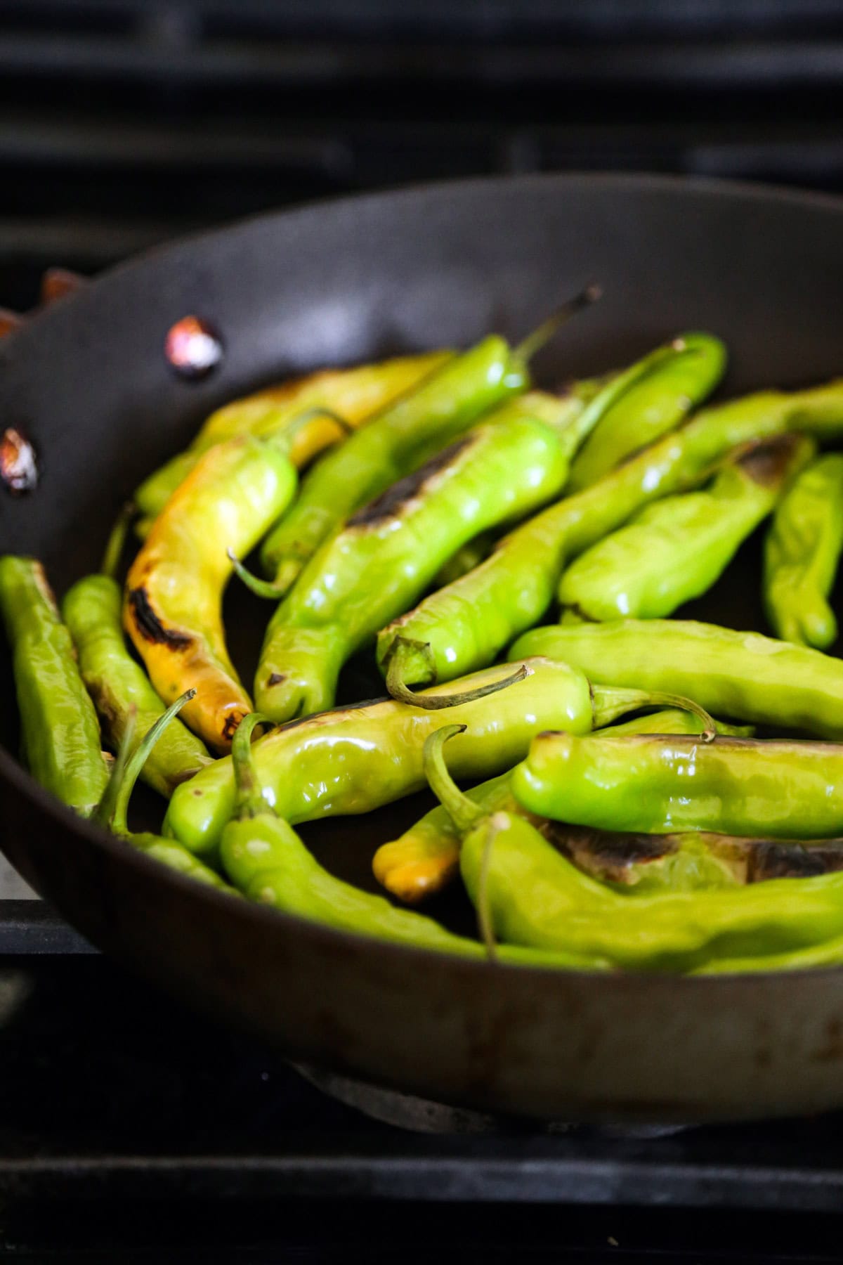 Pan fried Shishito Peppers