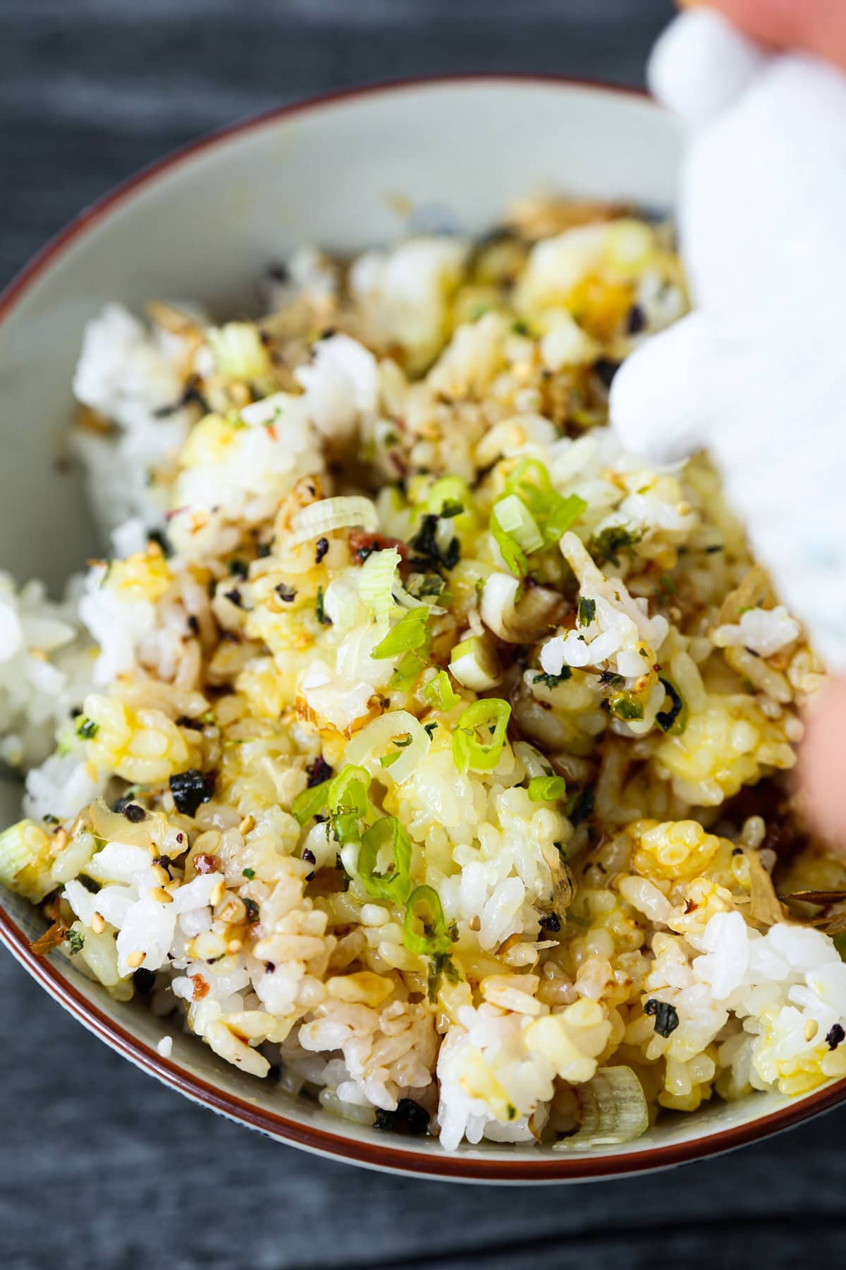 bowl of rice with toppings