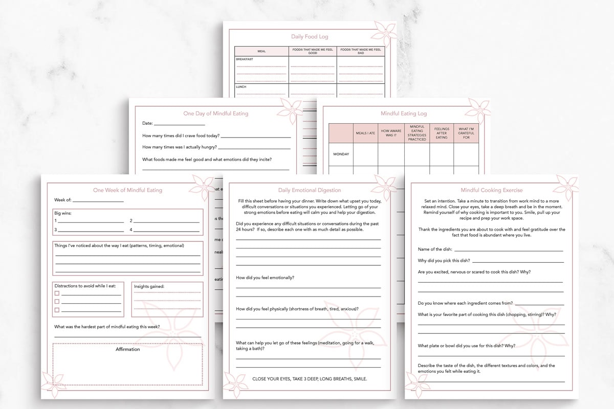 Mindful Eating Guide Worksheets