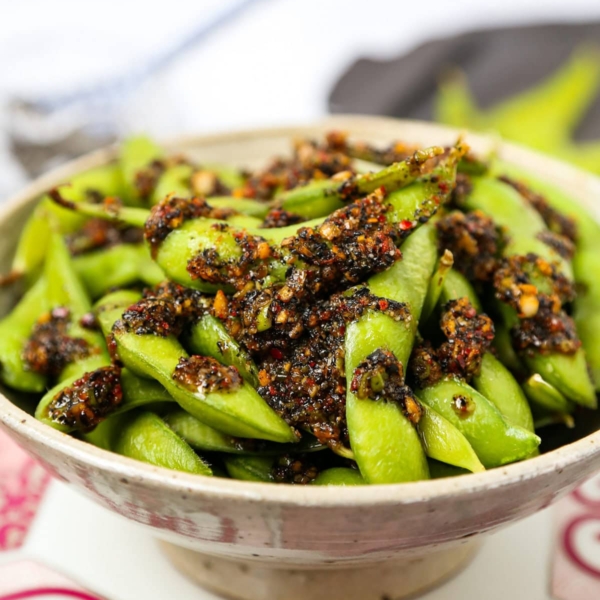 Spicy Edamame With Garlic Sauce | Pickled Plum