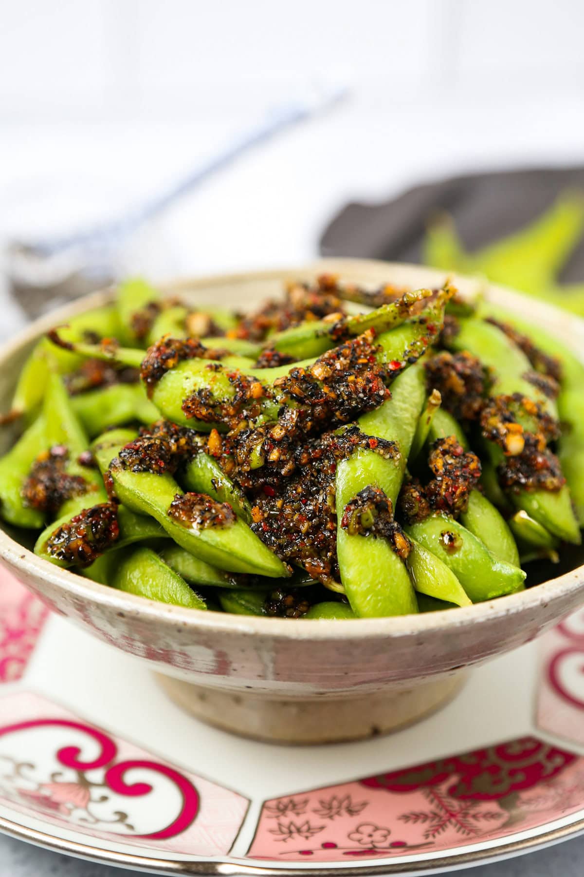 Edamame With Spicy Garlic Sauce