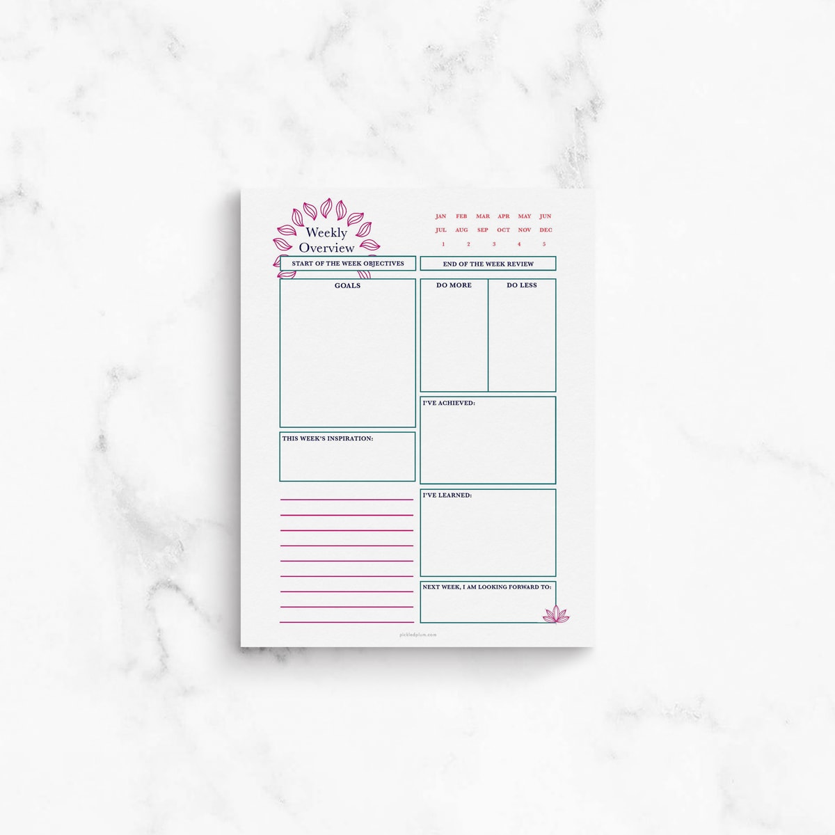 Deluxe Life Planner Printable Example Page