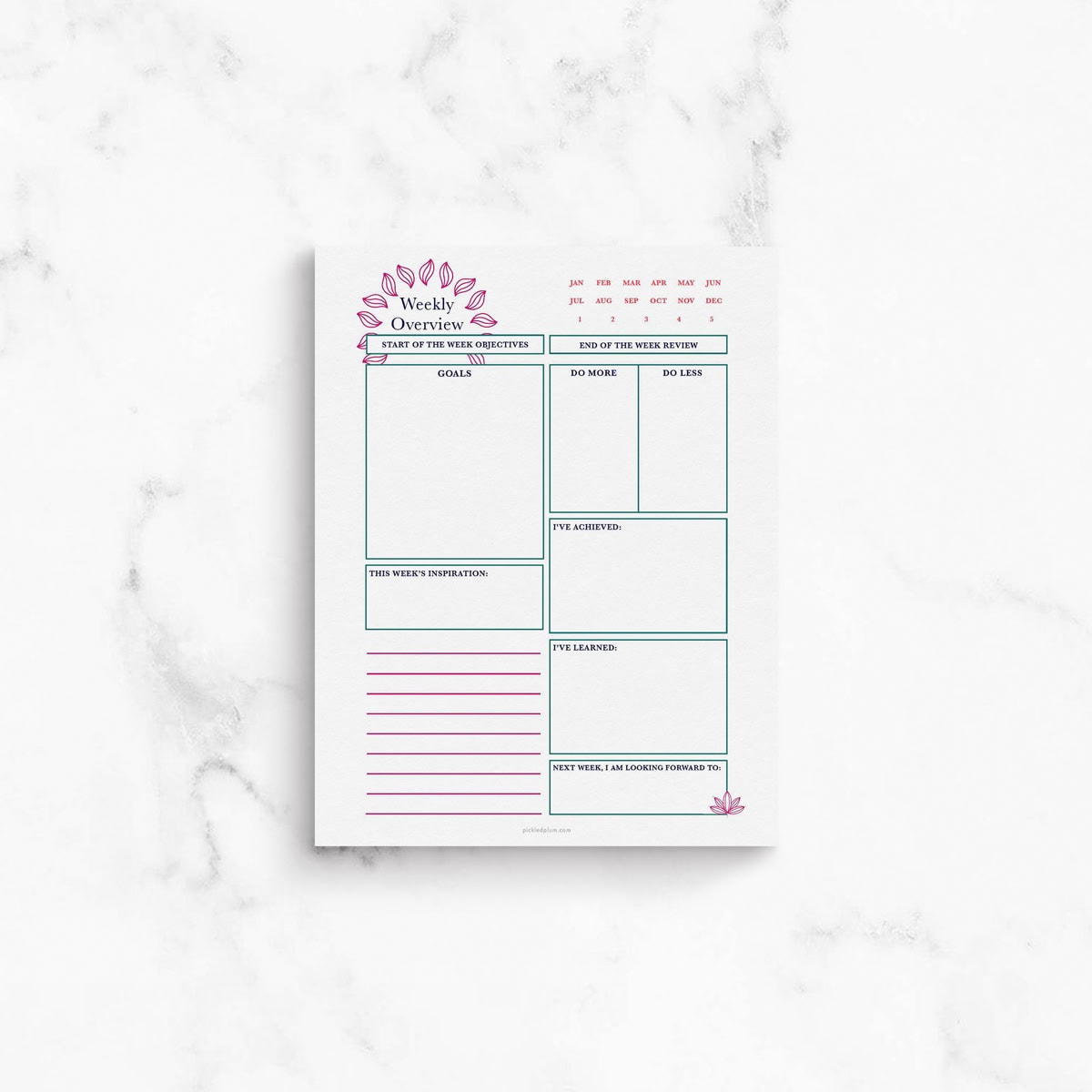 Deluxe Life Planner Printable Example Page