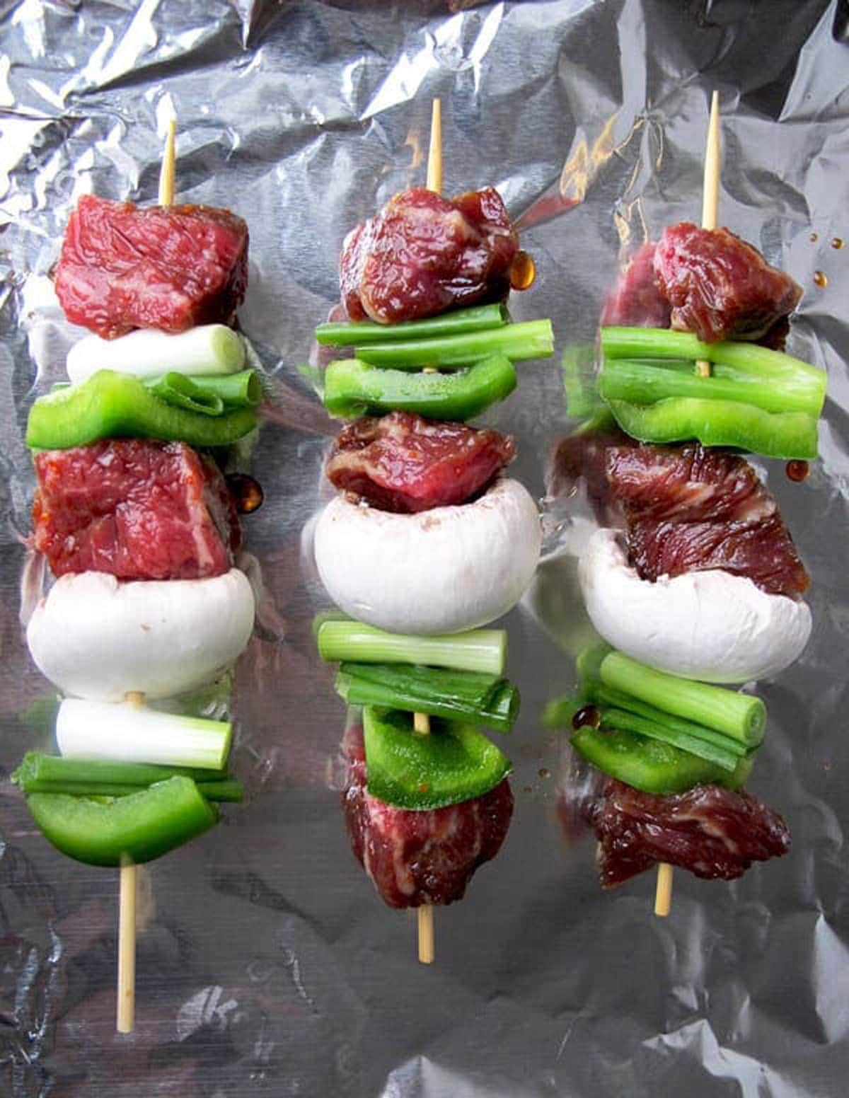 marinated beef skewers