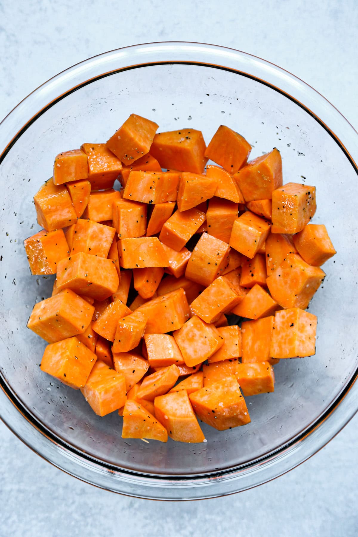 chopped sweet potatoes