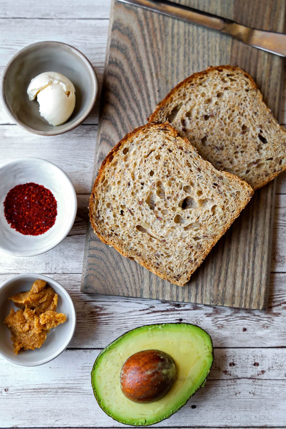 ingredients for avocado toast