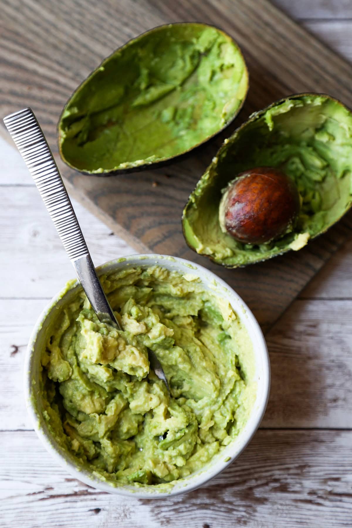 mashed avocados