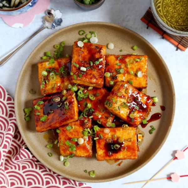 Pan fried tofu gochujang