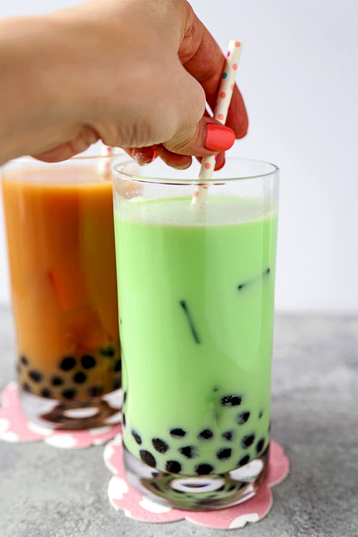 Homemade Boba tea (bubble tea)