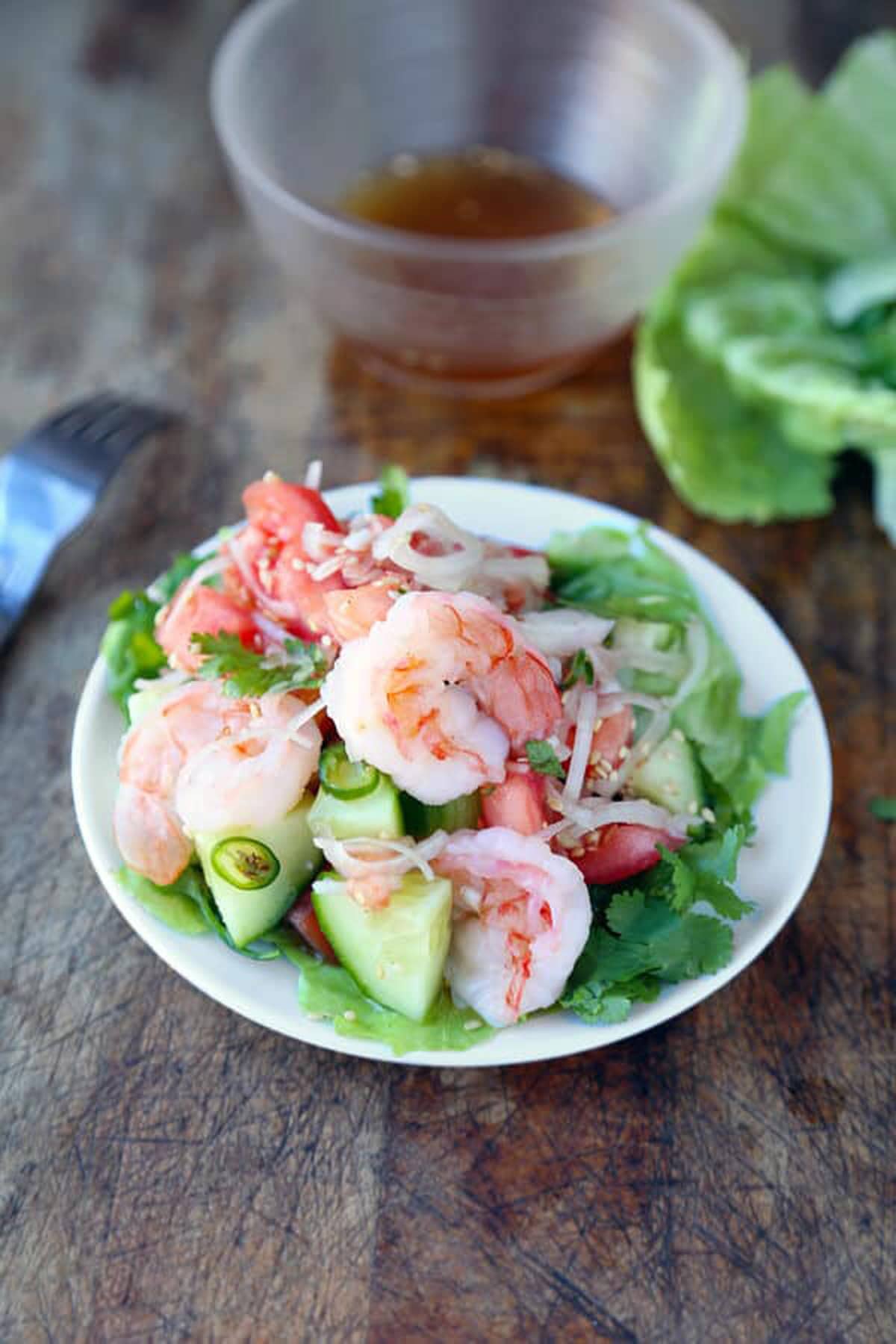 Thai shrimp and cucumber salad