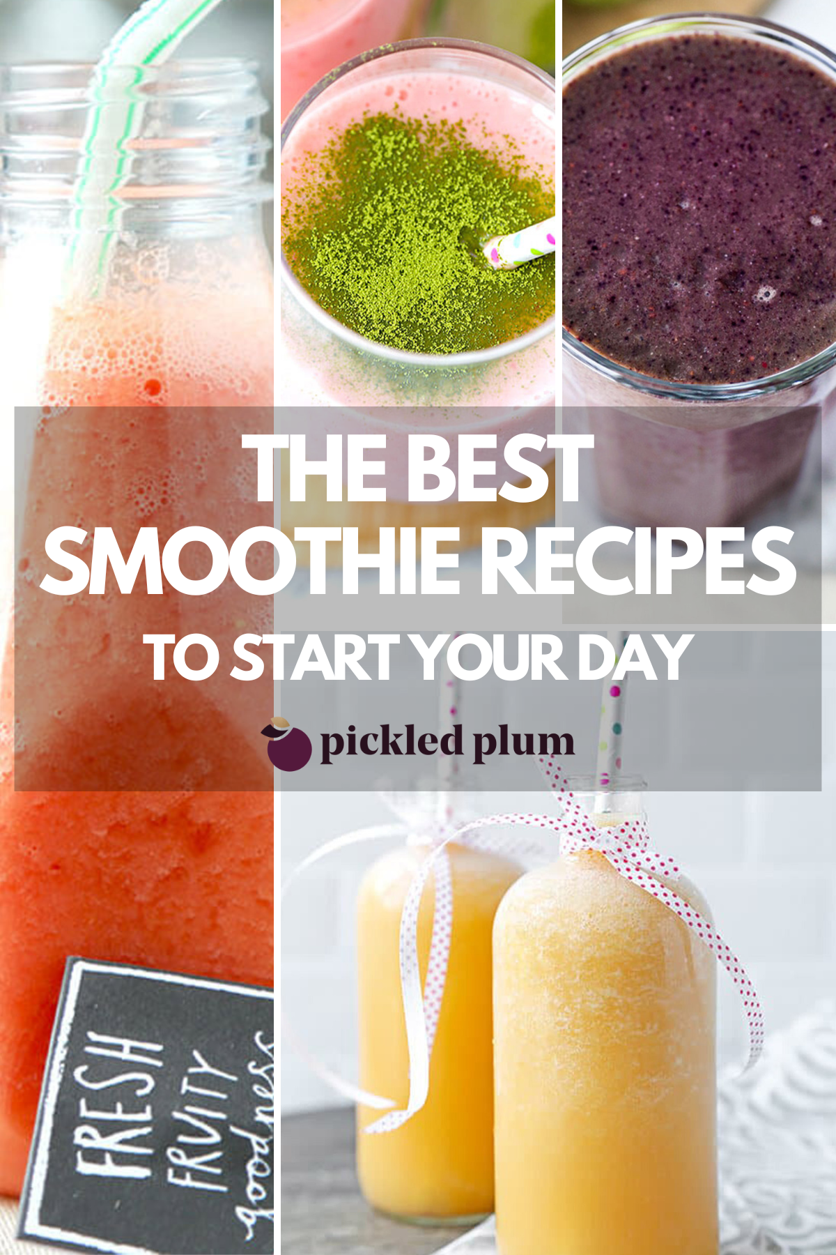 Photo collage of the best smoothie recipes