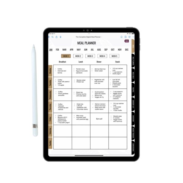 digital meal planner